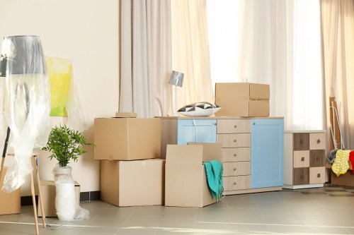 Crooklog office relocation logistics with desks, files, and workstations