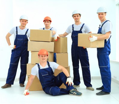 Packed boxes and furniture prepared for a Crooklog move