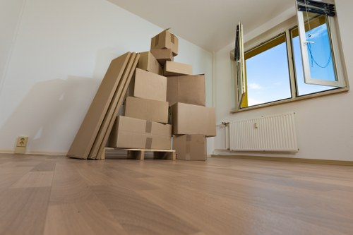 Securely arranged items inside a moving van